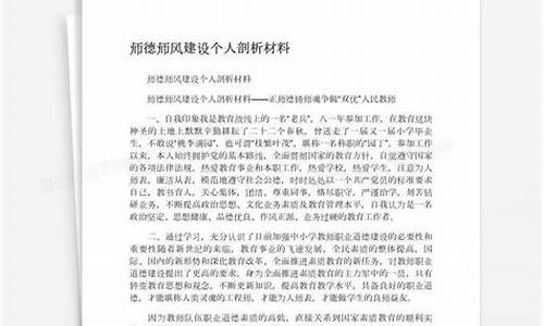 师德师风个人剖析材料_师德师风个人剖析材